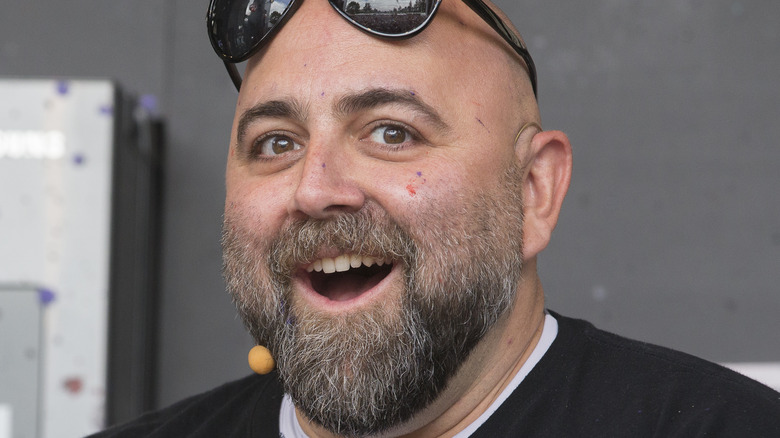 Duff Goldman with sunglasses on his head