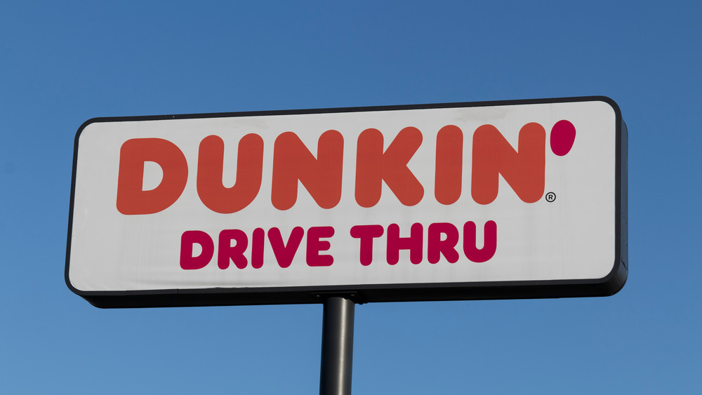 Dunkin' drive thru signage