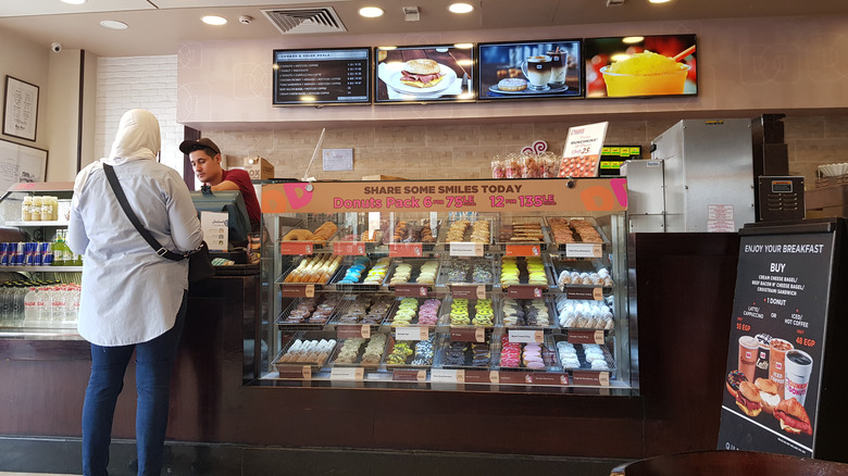 Dunkin' customer at counter