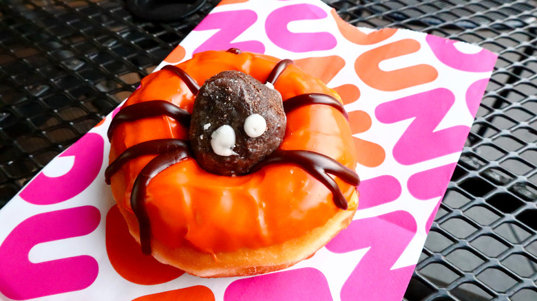 Dunkin' spider halloween donut