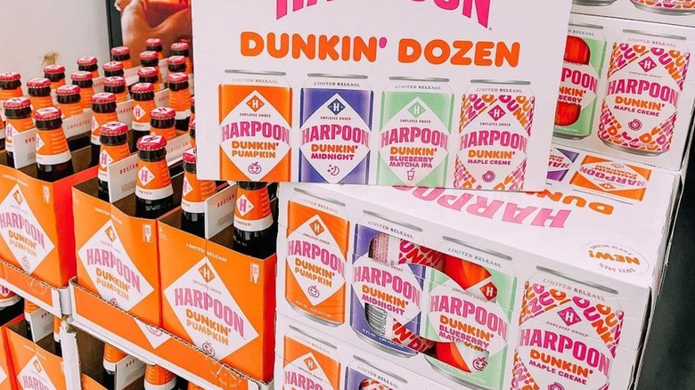 cases of Dunkin Harpoon beer