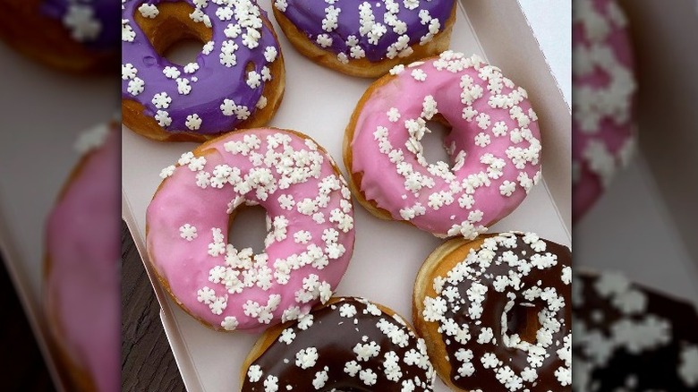 Dunkin' frosted donuts with sprinkles