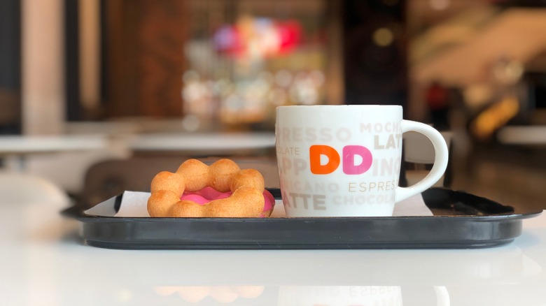 Dunkin' coffee and pastry