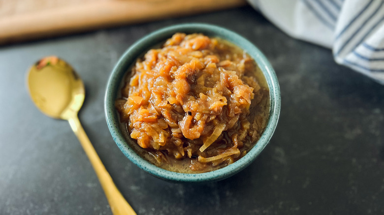small bowl of caramelized onions