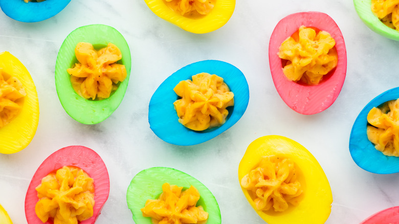 colorful deviled eggs