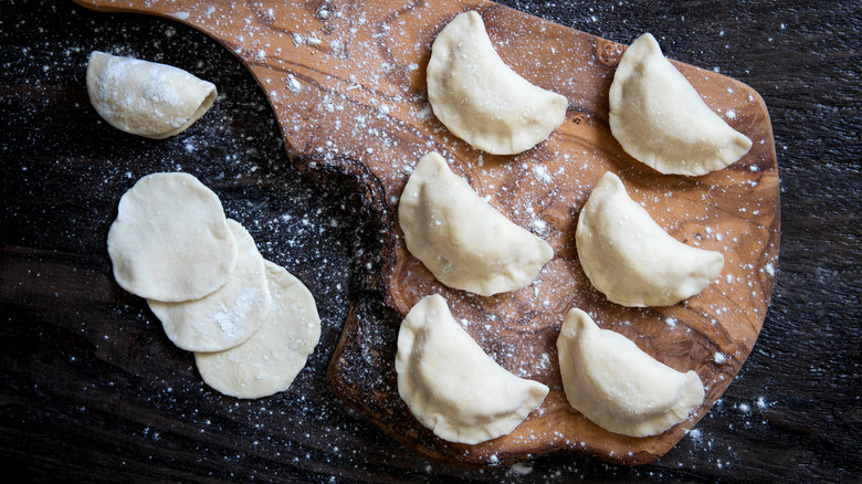 board dumplings dough flour