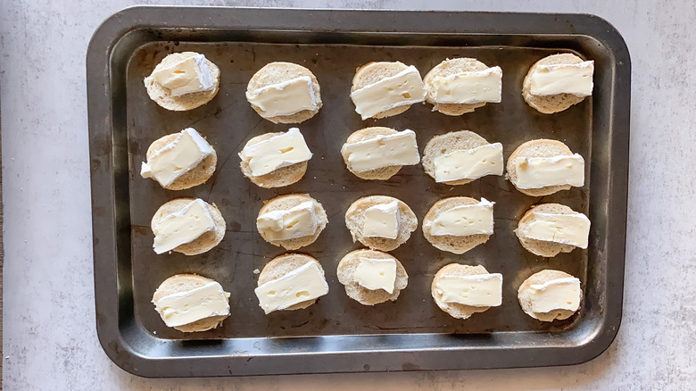 bruschetta on baking tray