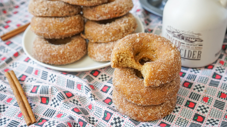 Donuts finished medium shot bitten