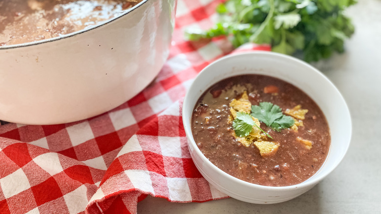 bowl of black bean soup