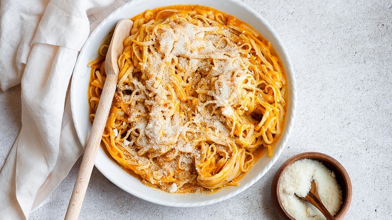 bowl of butternut squash pasta