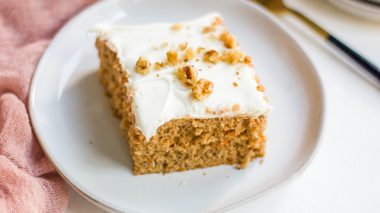 carrot cake on a plate