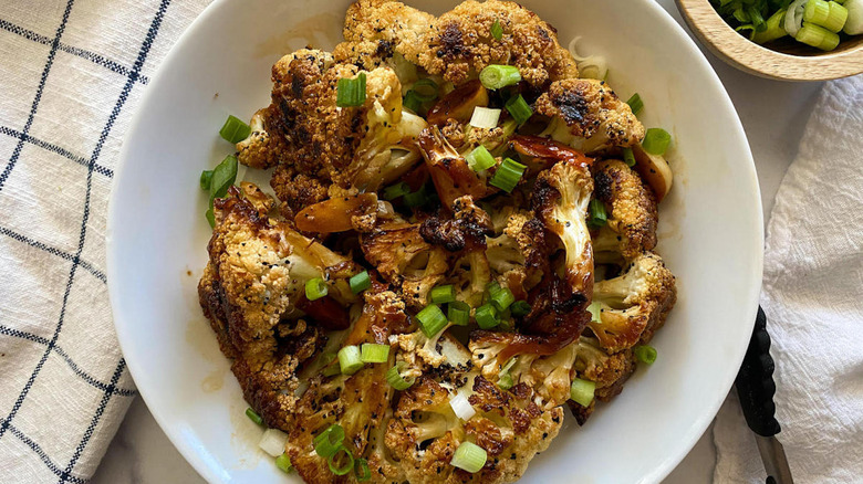 Seared cauliflower Adobo in bowl