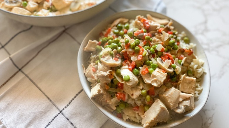 chicken a la king in a bowl