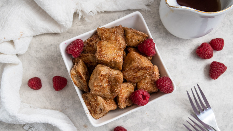 bowl of French toast bites