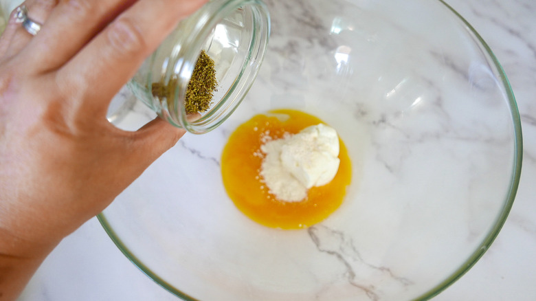 egg yolk in a bowl 