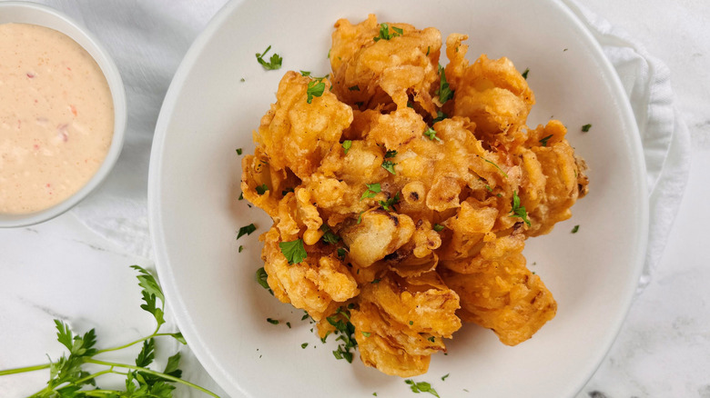 Cactus Blossom fried onion on plate