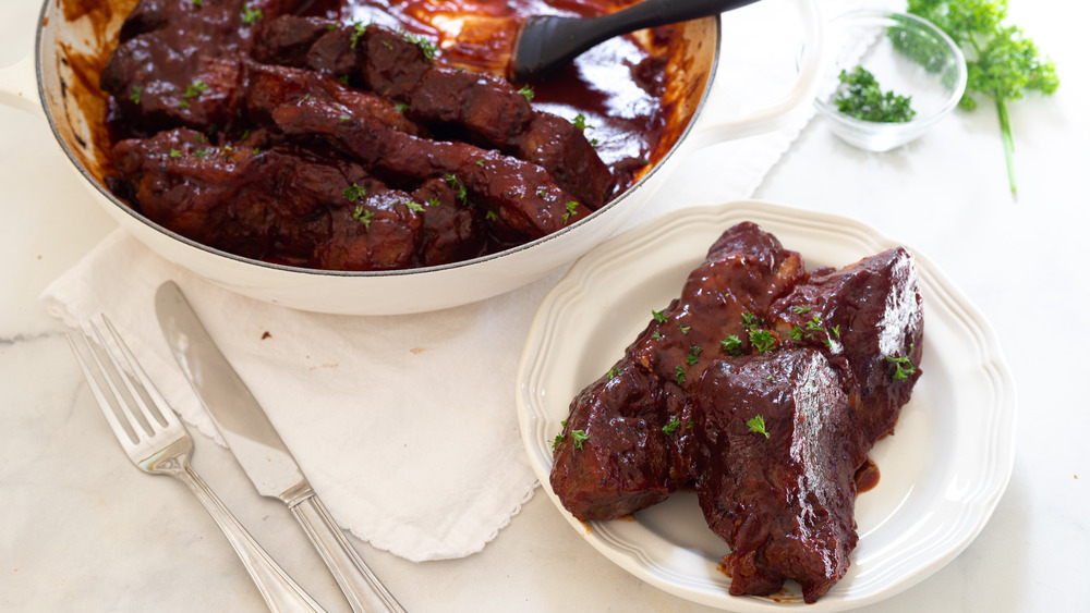 easy country-style ribs on small plate