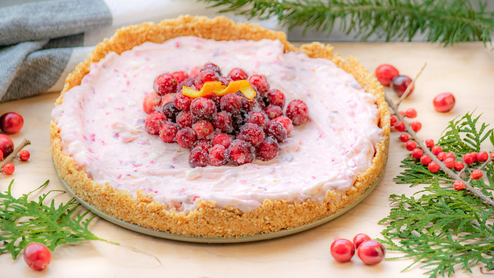 No-bake cranberry orange cheesecake