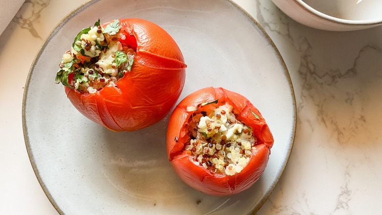 stuffed tomatoes on plate