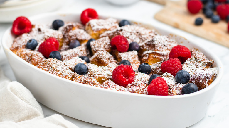 french toast casserole with berries