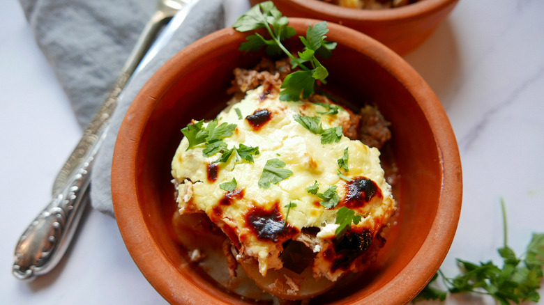 moussaka in bowl 