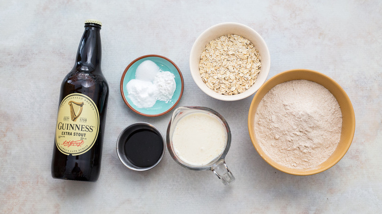 Guinness bread ingredients on table