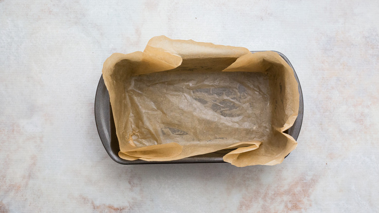 pan lined with parchment paper