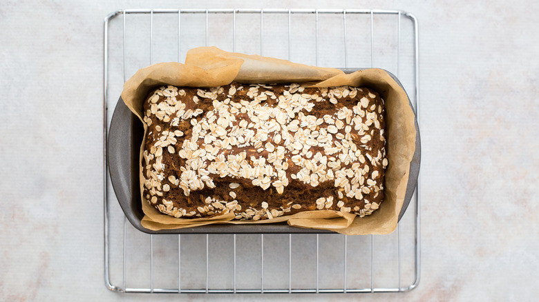 bread cooling on wire rack