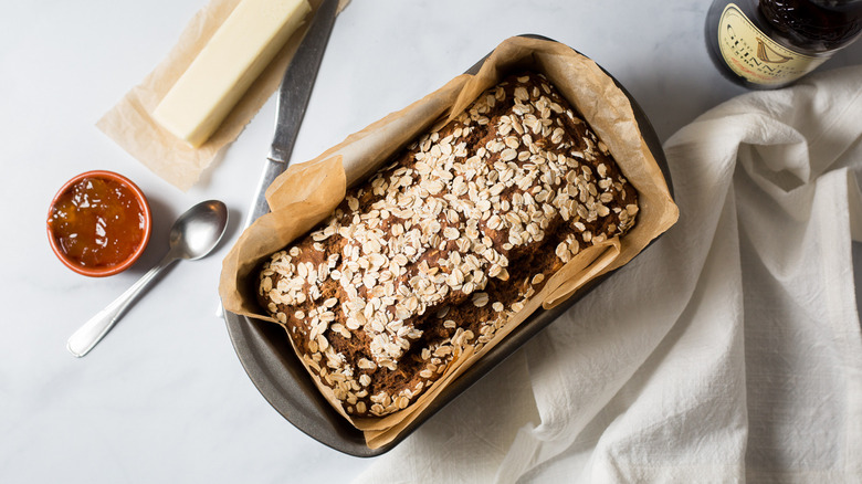 brown bread loaf on table