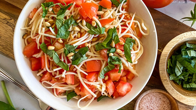 hearts of palm pasta closeup