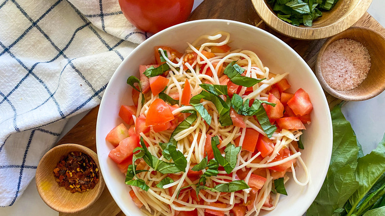 hearts of palm pasta plated