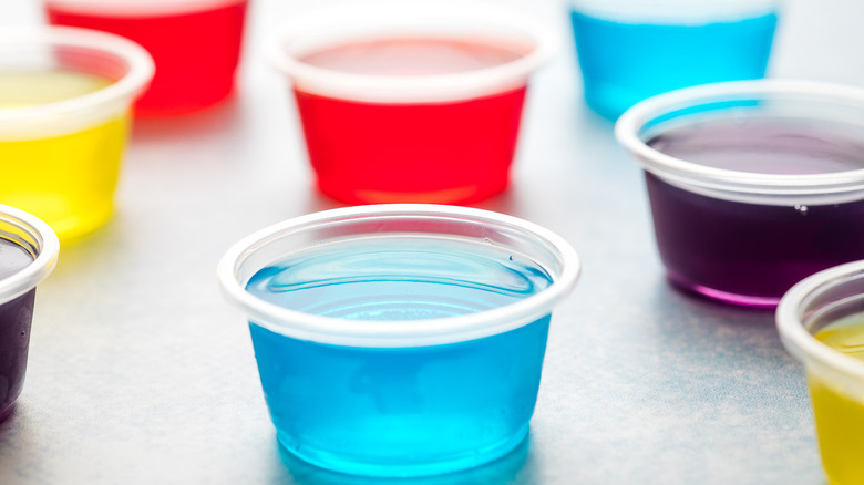 blue jell-o shot in cup