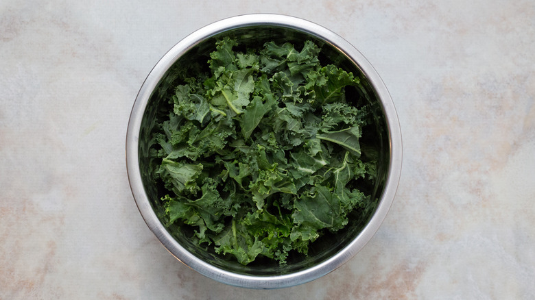 chopped kale in large bowl
