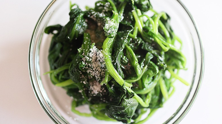 cooked spinach in a bowl