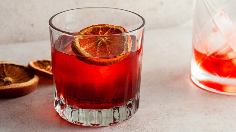 negroni with dried orange