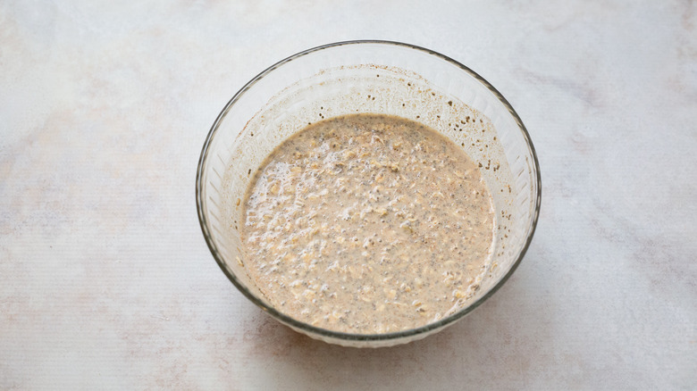 oat mixture in mixing bowl