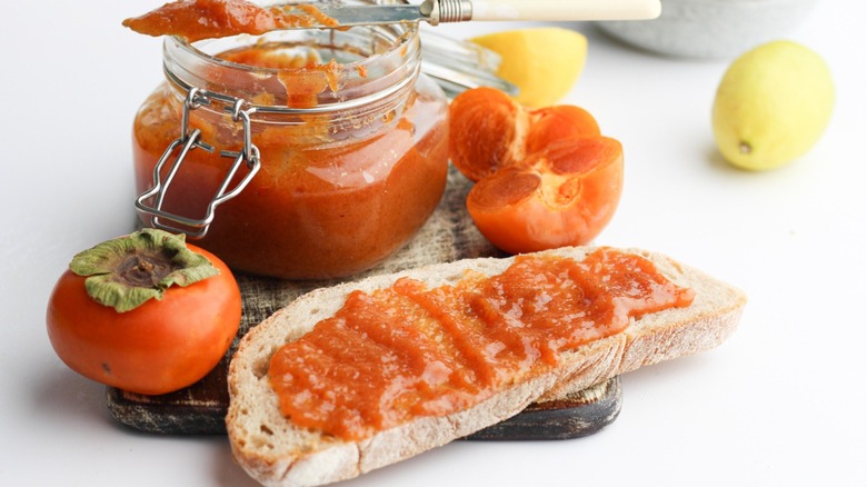 persimmon jam on baguette