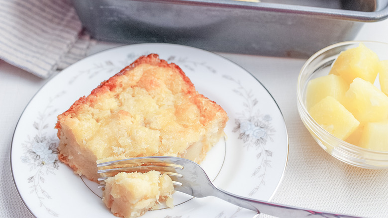 pineapple soufflé on plate