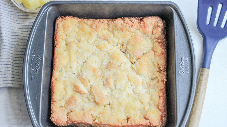 baked pineapple soufflé in pan