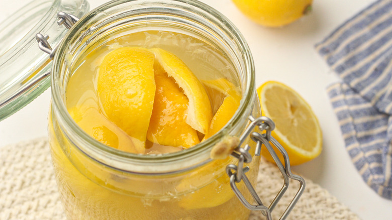 preserved lemons in glass jar