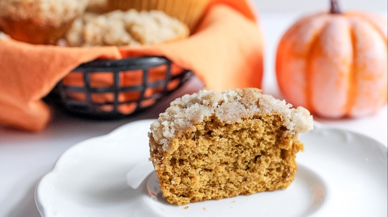 pumpkin muffin on plate 