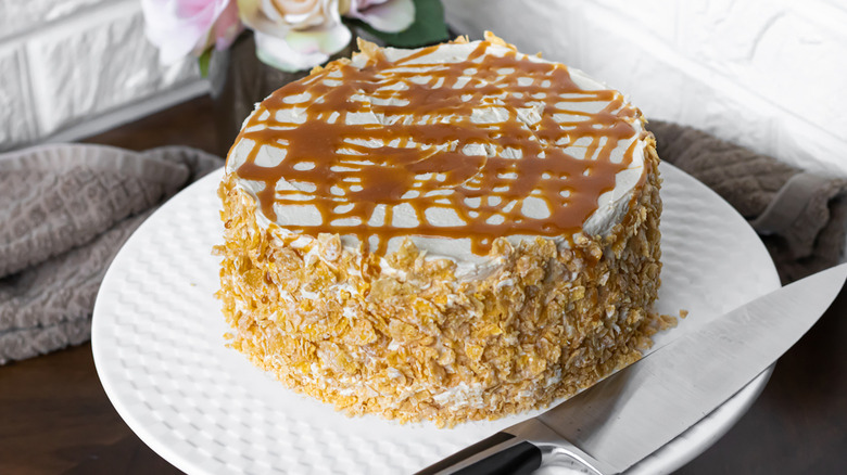 Salted Caramel Vanilla Crunch Cake