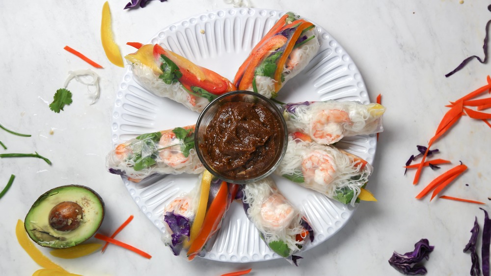 shrimp spring rolls with peanut dipping sauce recipe