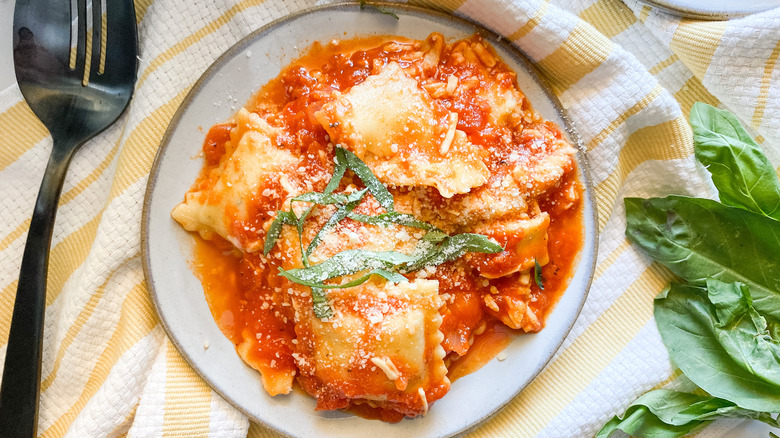 ravioli lasagna on a plate