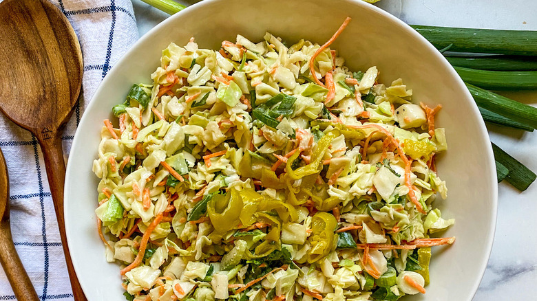 bowl of spicy coleslaw