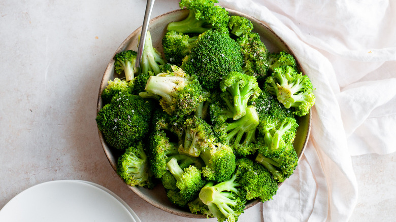 steamed broccoli in bowl