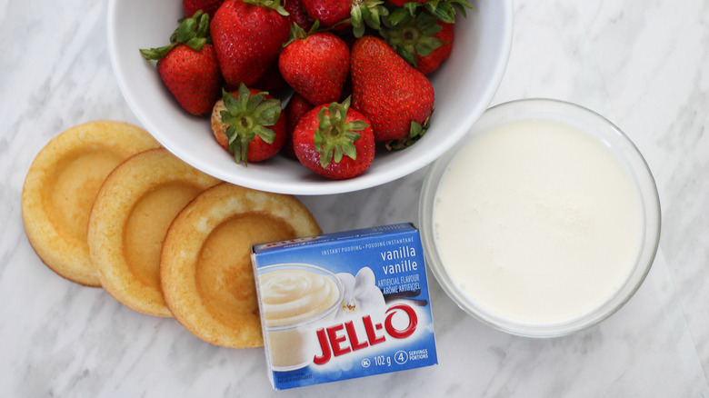 Ingredients for strawberry punch bowl recipe