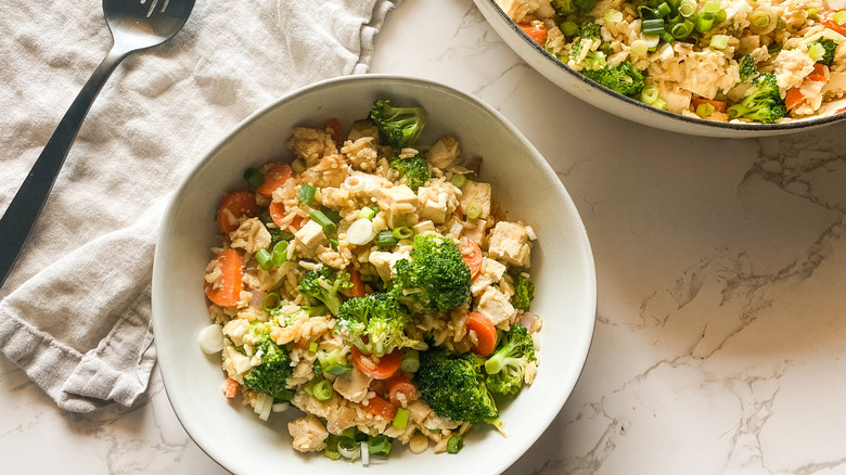 tofu fried rice bowl