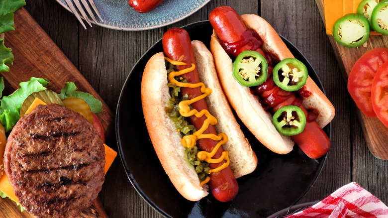 summertime burger and hot dogs