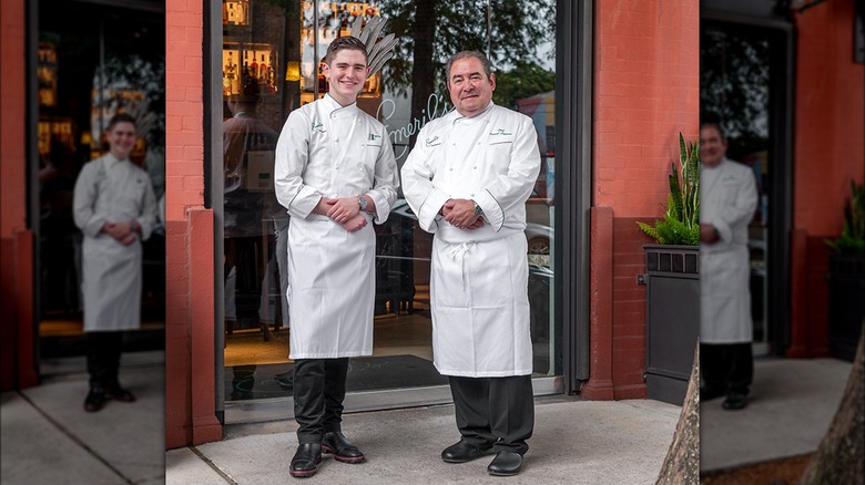 EJ and Emeril Lagasse posing